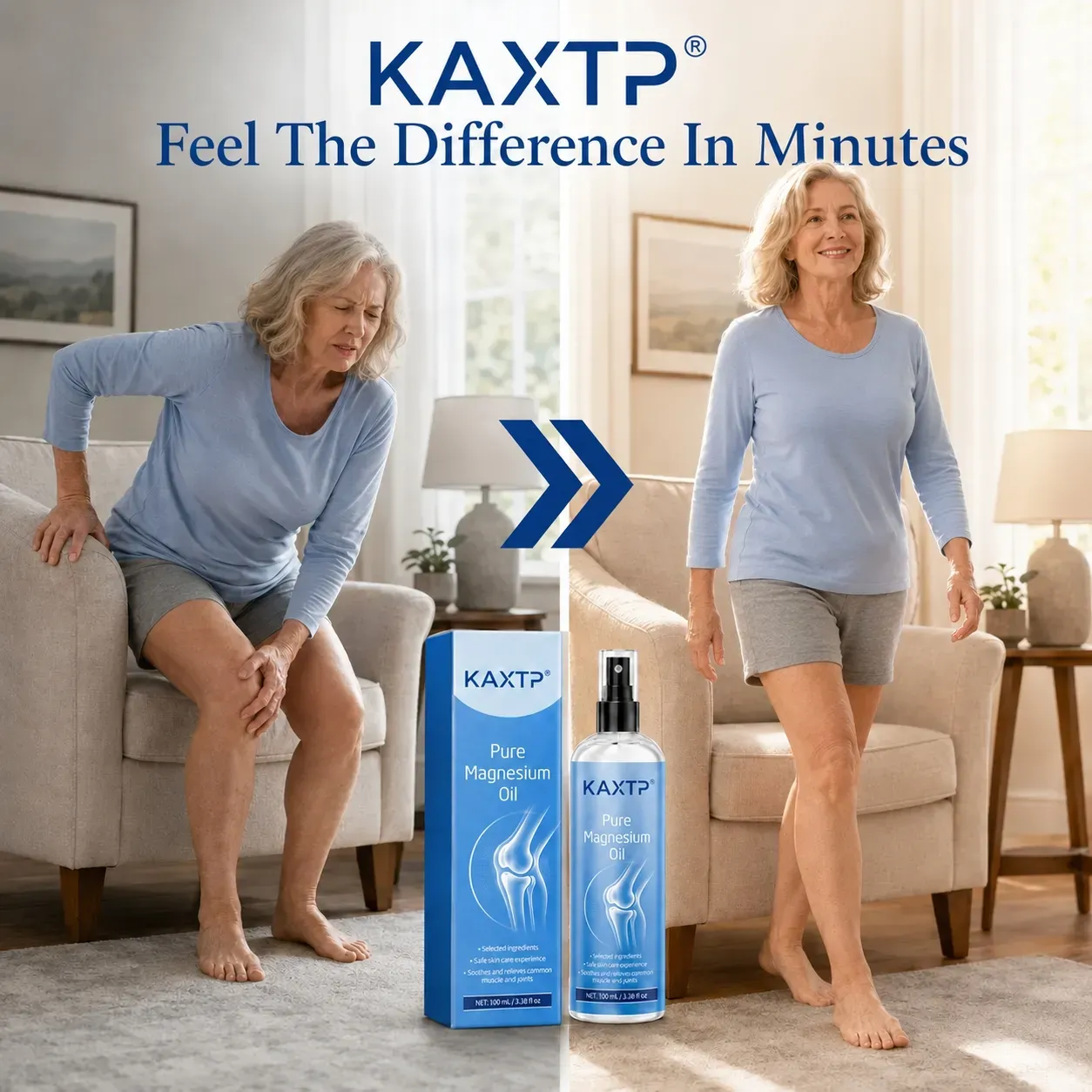 KAXTP® Pure Magnesium Oil with three magnesium forms