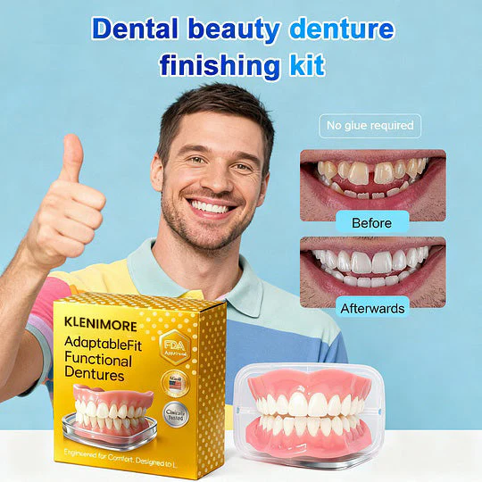 KLENIMORE AdaptableFit Functional Dentures for at-home cosmetic denture fitting