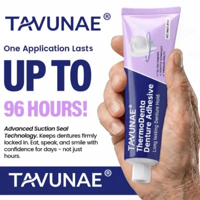 Tavunae® ThermoDenta Denture Adhesive for secure daily denture hold