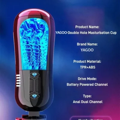 YAGOO Double Hole Masturbation Cup for hands-free adult personal use