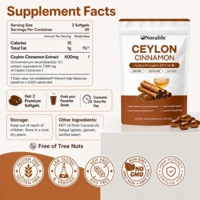 Noralife™ 7200mg Ceylon cinnamon softgels