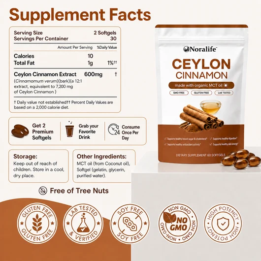 Noralife™ 7200mg Ceylon cinnamon softgels