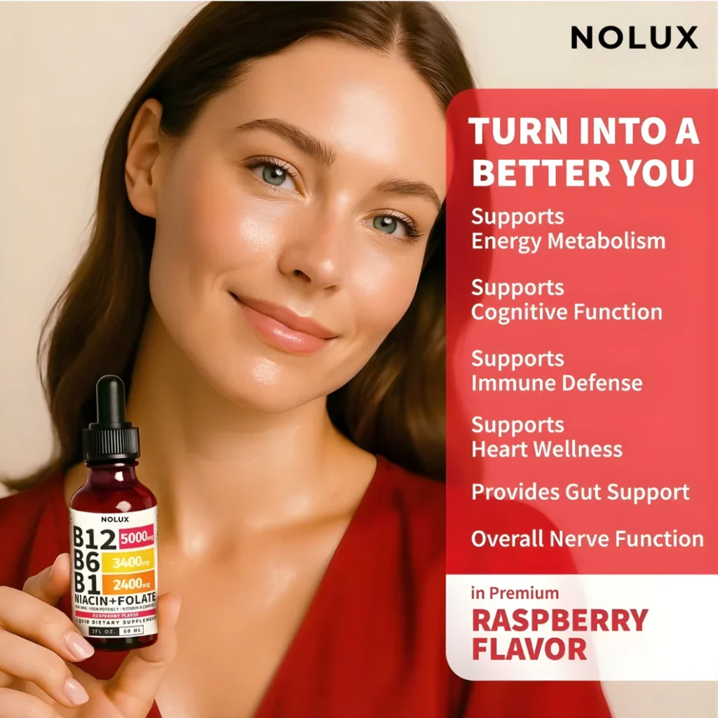 Nolux B12 B6 B1 Niacin Folate Liquid with five B vitamins