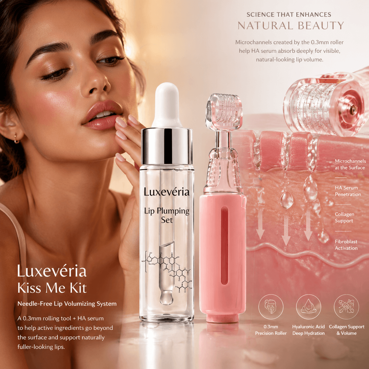 Luxevéria three-step lip plumping kit