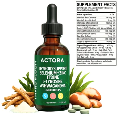 ACTORA Thyroid Support Liquid Drops for daily supplementation