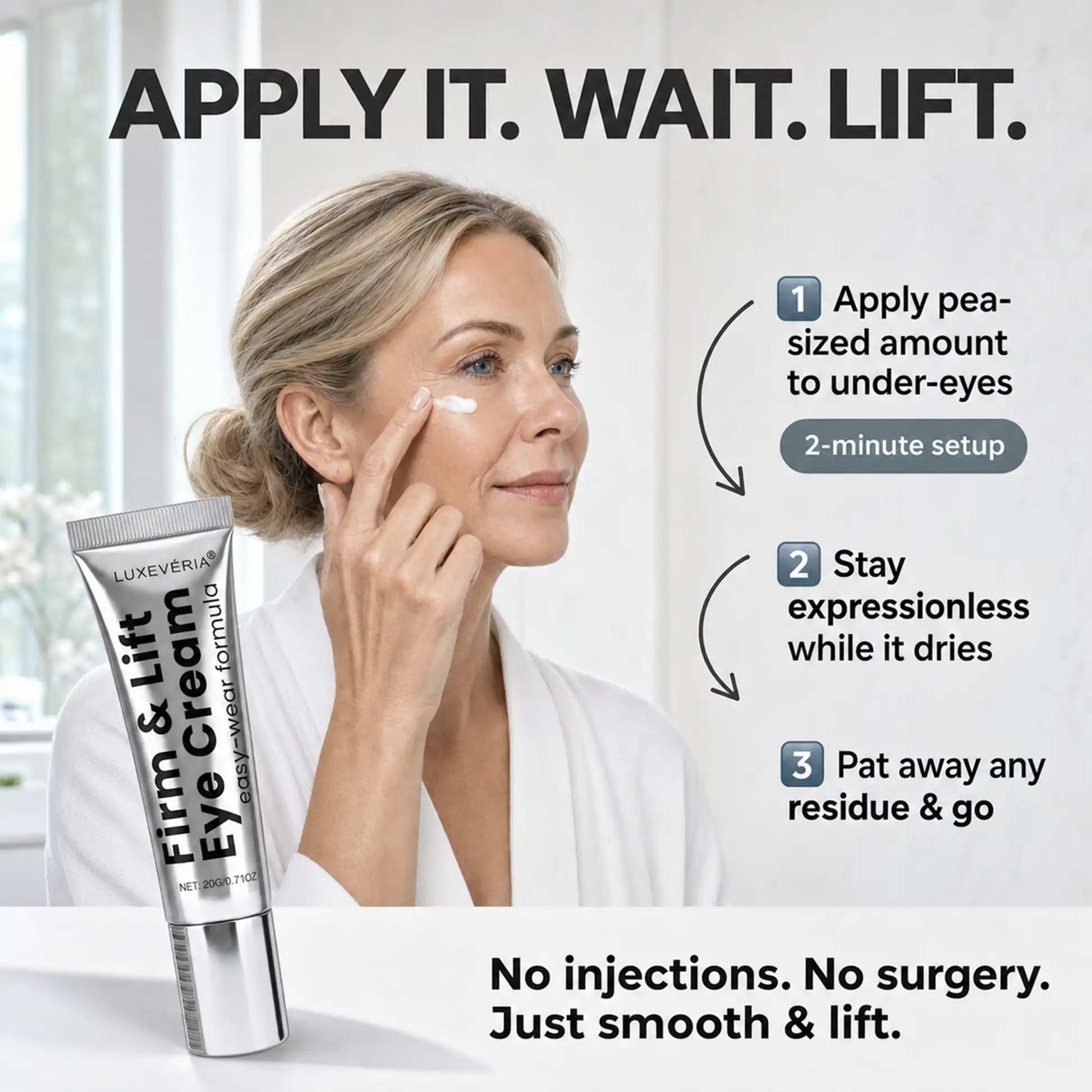 Luxevéria® Firm & Lift Eye Cream with seaweed extract and vitamin E