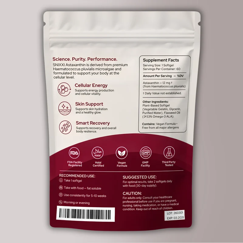 SNIXXI. vegan astaxanthin softgels