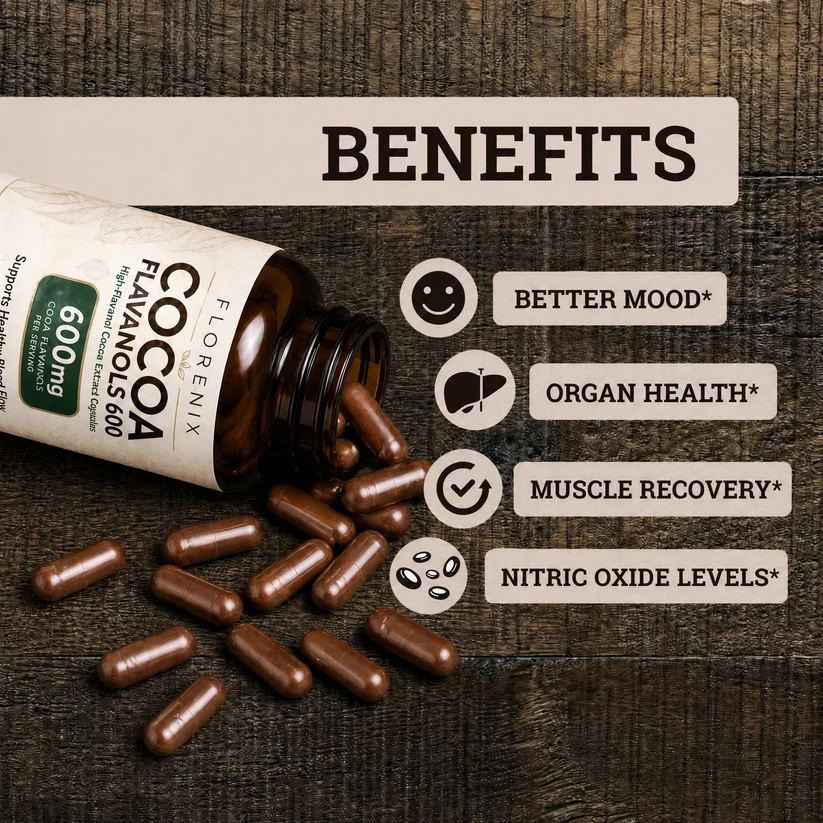 FLORENIX Cocoa Flavanols 600 with 600mg cocoa flavanols