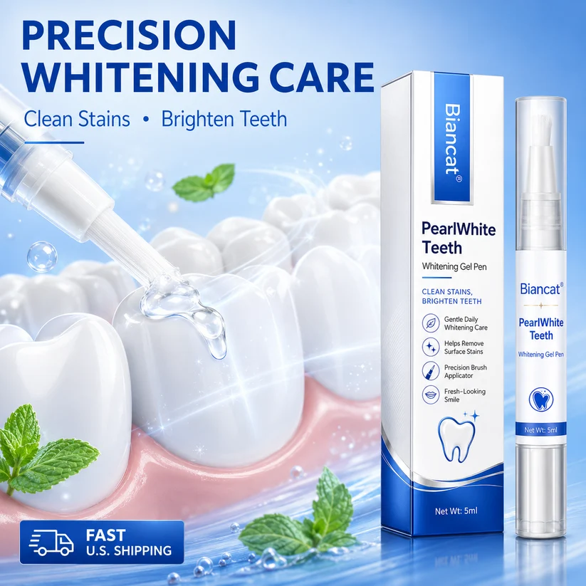 Biancat® PearlWhite Teeth Whitening Gel Pen with Pearl Powder and Hydroxyapatite