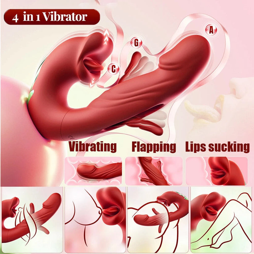 Luvora licking and flapping vibrator