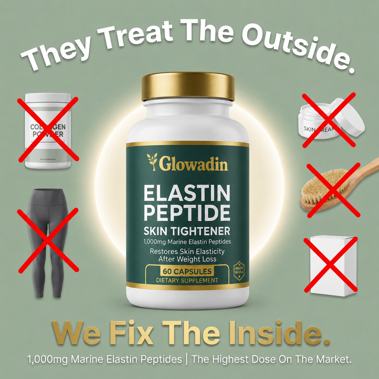 Glowadin Elastin Peptide with hydrolyzed marine elastin