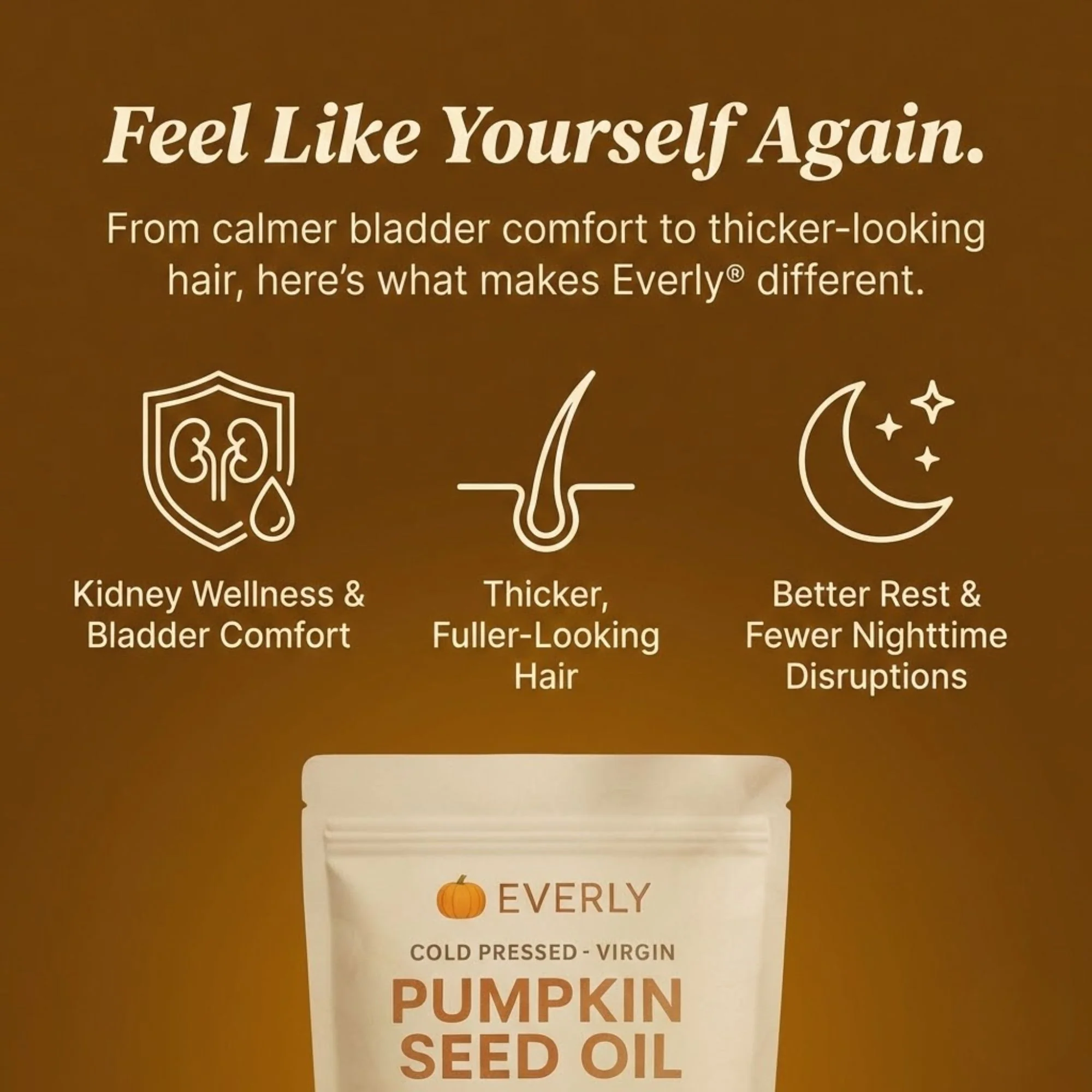 Everly cold-pressed virgin pumpkin seed oil supplement