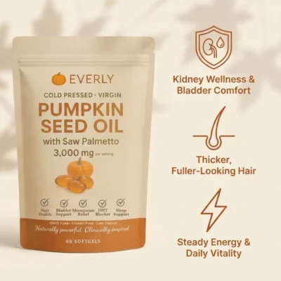 Everly pumpkin seed oil and saw palmetto softgels
