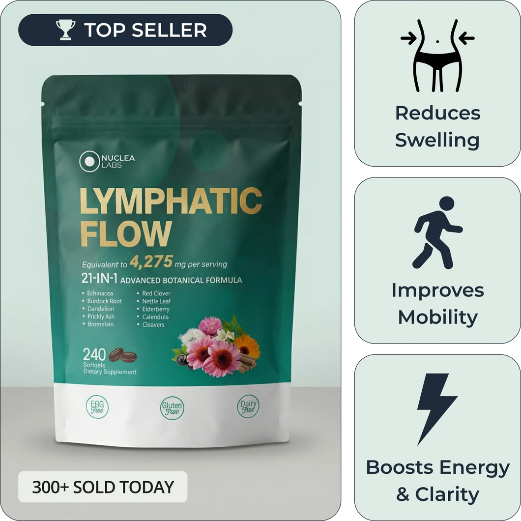 NUCLEA LABS Lymphatic Flow Softgels for daily botanical supplementation