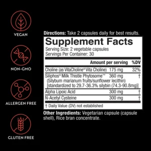 INNER THERA™ Liver Detox with Siliphos® Milk Thistle, VitaCholine®, ALA and NAC
