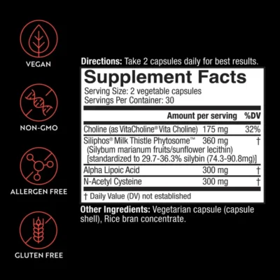 INNER THERA™ Liver Detox with Siliphos® Milk Thistle, VitaCholine®, ALA and NAC