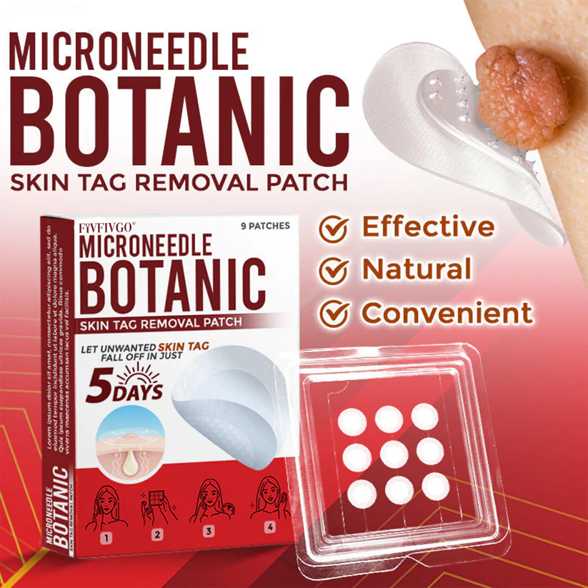 Fivfivgo® MicroNeedle Botanic Skin Tag Removal Patch for discreet personal care