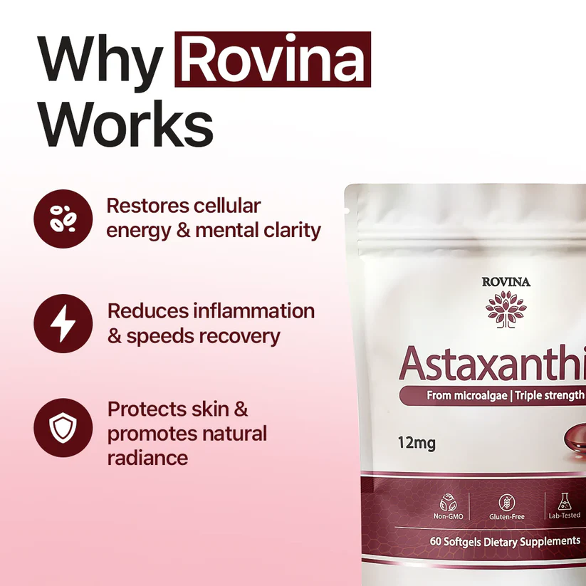 Rovina NMN + Astaxanthin Anti-Aging Bundle with 1,000 mg NMN and 12 mg Astaxanthin