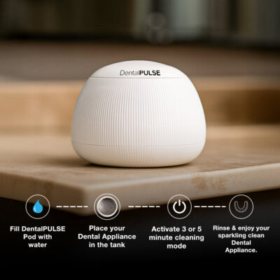 DentalPULSE hands-free ultrasonic cleaner with push-button operation