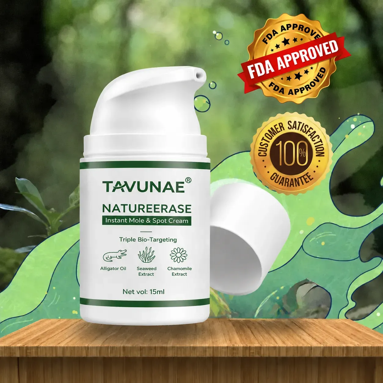 TAVUNAE® NATUREERASE Instant Mole & Spot Cream for targeted cosmetic skincare
