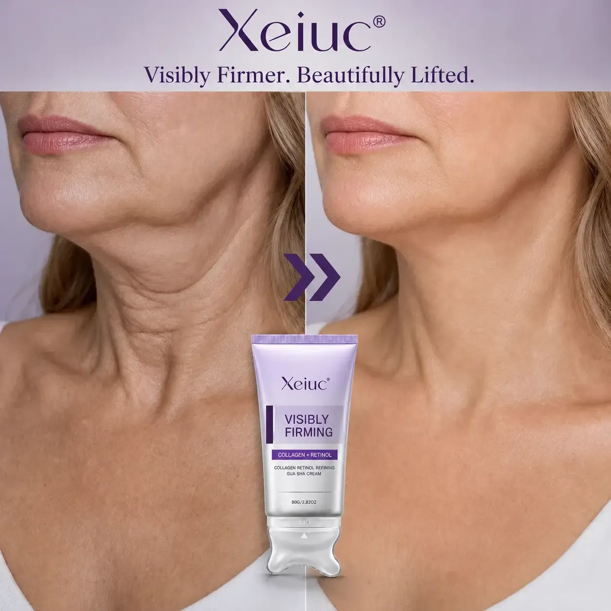 Xeiuc® fragrance-free neck and décolletage massage cream