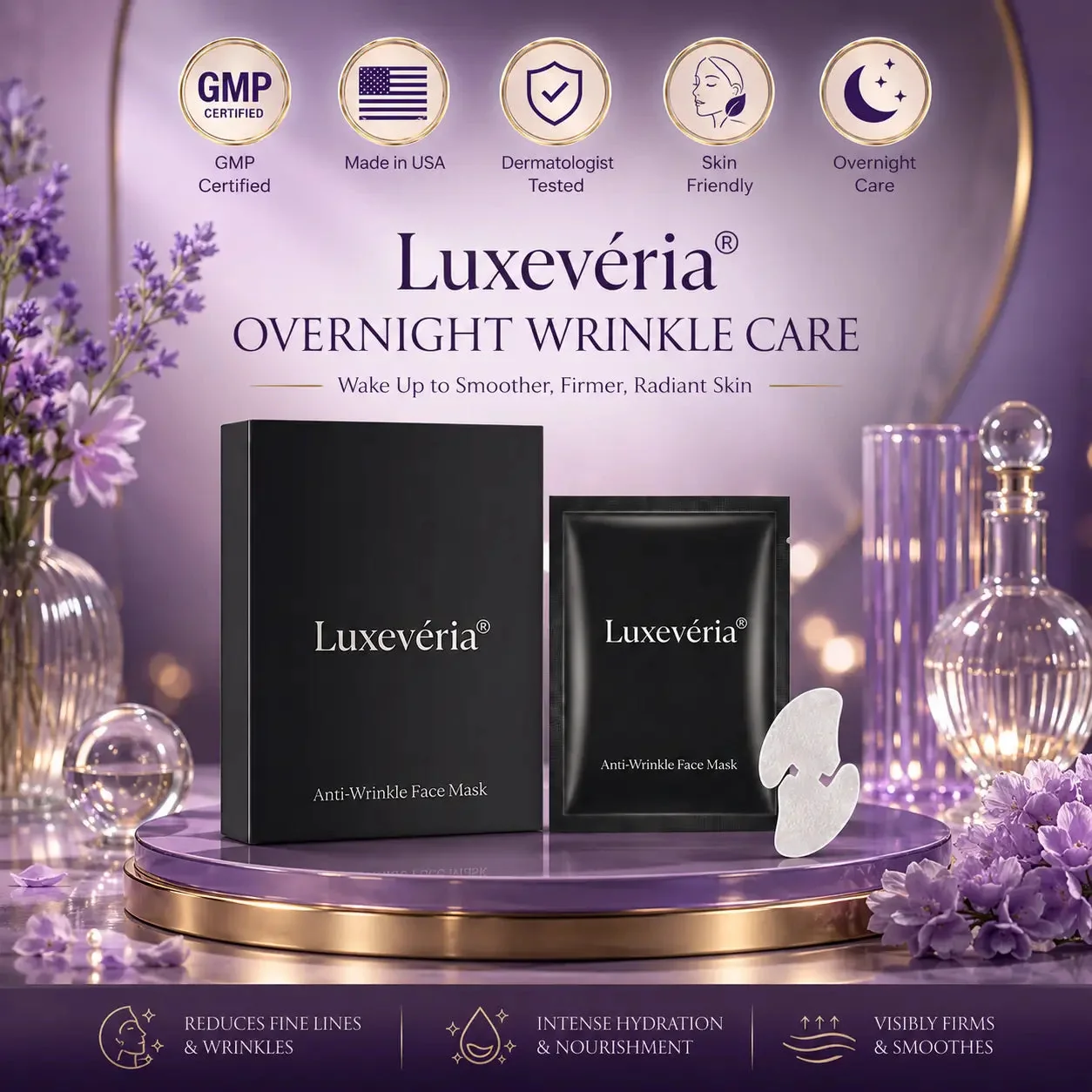 Luxevéria® Anti-Wrinkle Overnight Lifting Mask for laugh lines