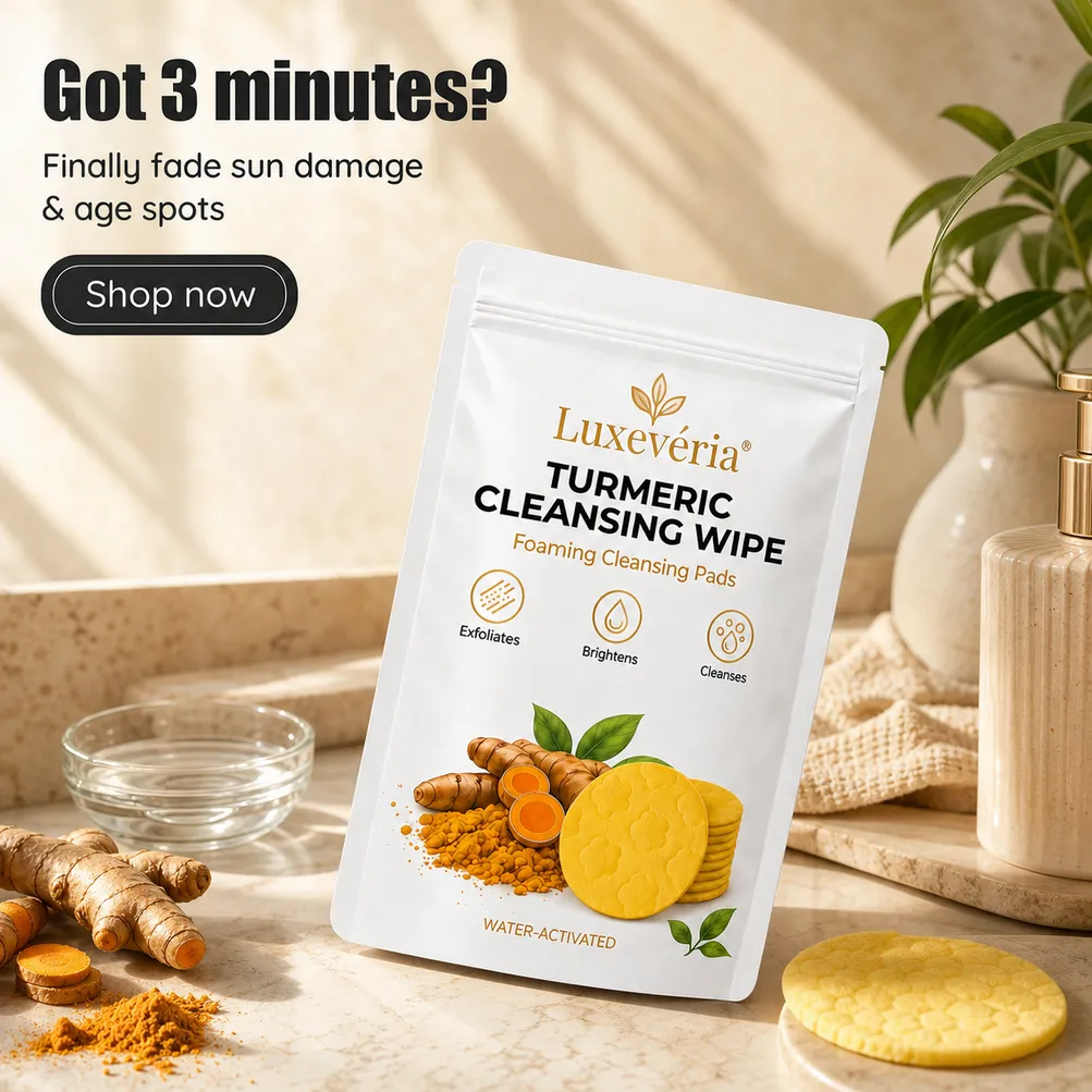 Luxevéria® Turmeric Cleansing Wipe Foaming Cleansing Pads with kojic acid