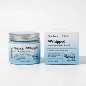 OceAura GHK-CU Whipped Tallow Honey Balm with copper peptide, tallow and honey
