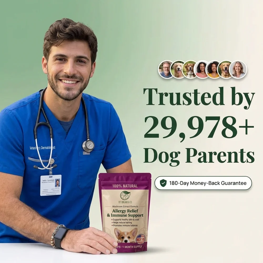 Pet Organica Co. Allergy Relief & Immune Support Mushroom Extract Formula for Dogs