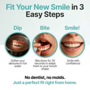 KLENIMORE AdaptableFit Functional Dentures with soft adaptive gel layer