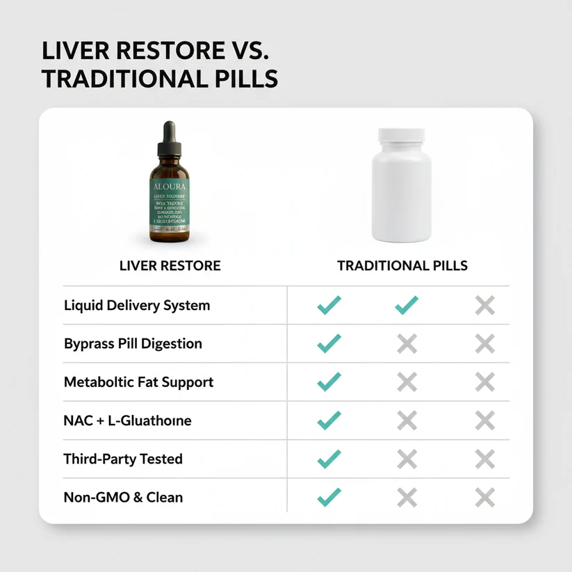 ALOURA Liver Restore with milk thistle, NAC, and L-glutathione