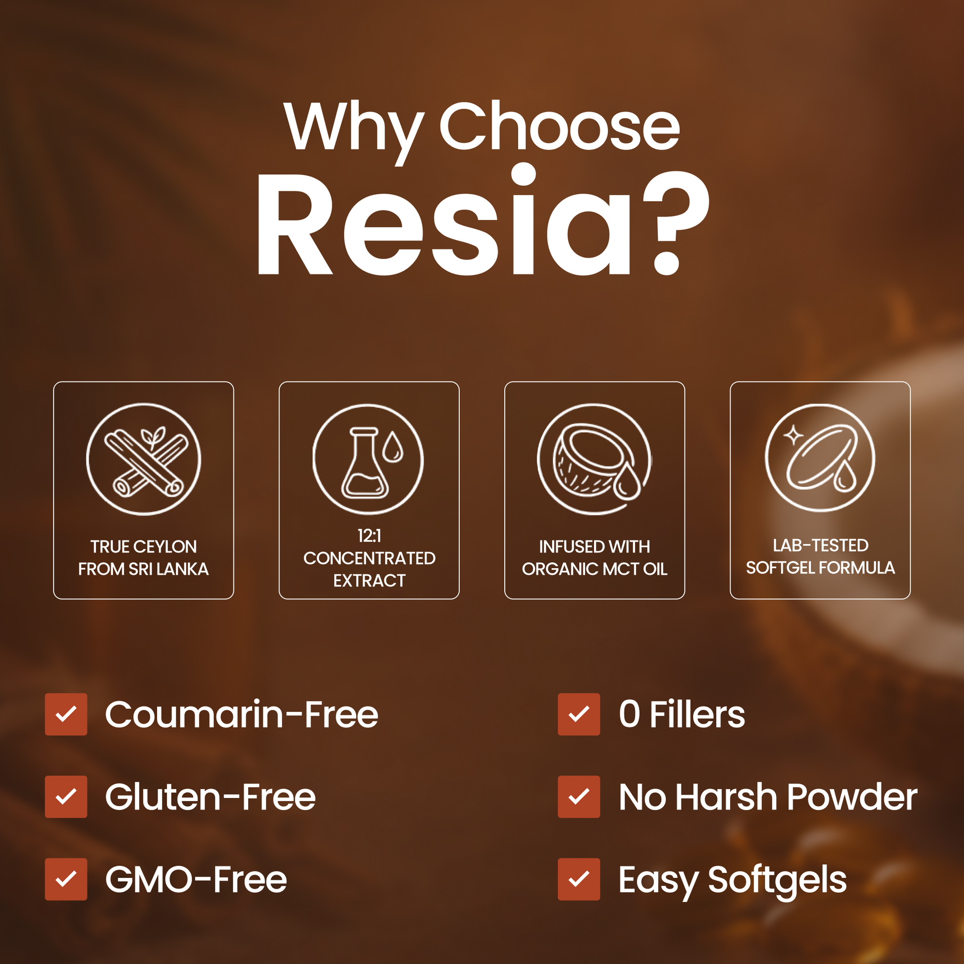 Resia Ceylon cinnamon softgel supplement