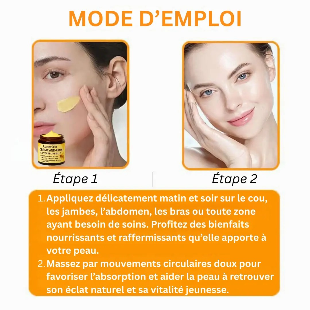 Luxevéria crème hydratante aux peptides de venin d'abeille