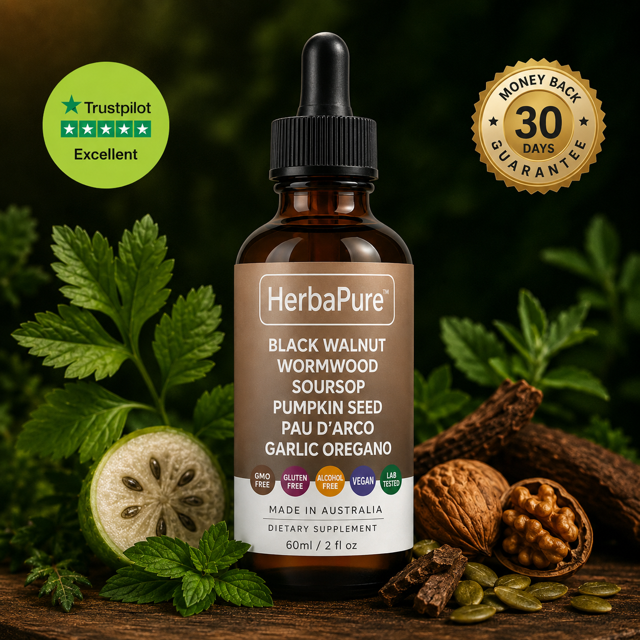 HerbaPure™ cold-pressed liquid herbal supplement