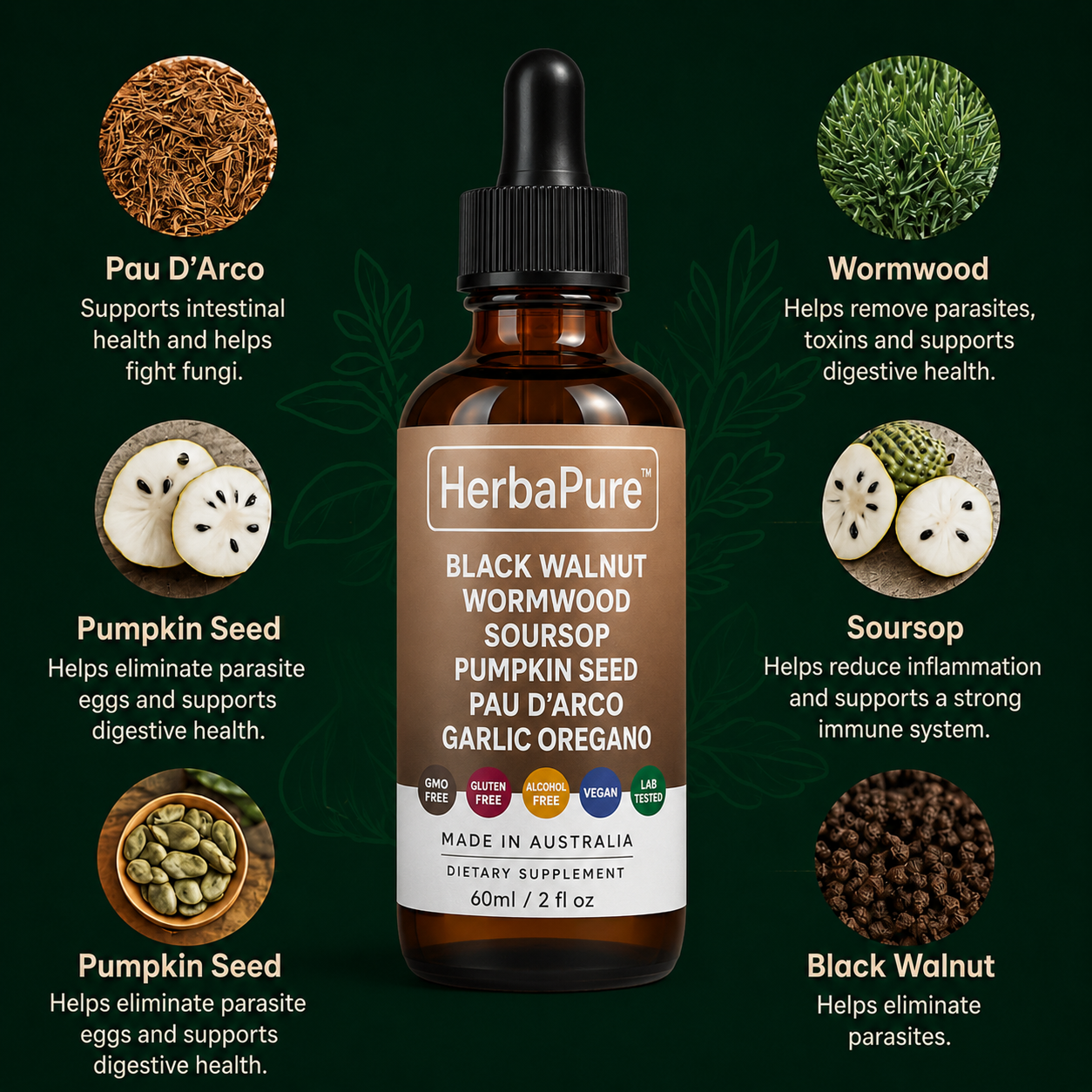 HerbaPure™ Herbal Gut Cleansing Formula with wormwood