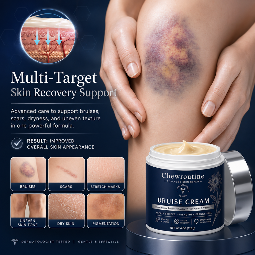 ChewRoutine® bruise repair cream for fragile-looking skin