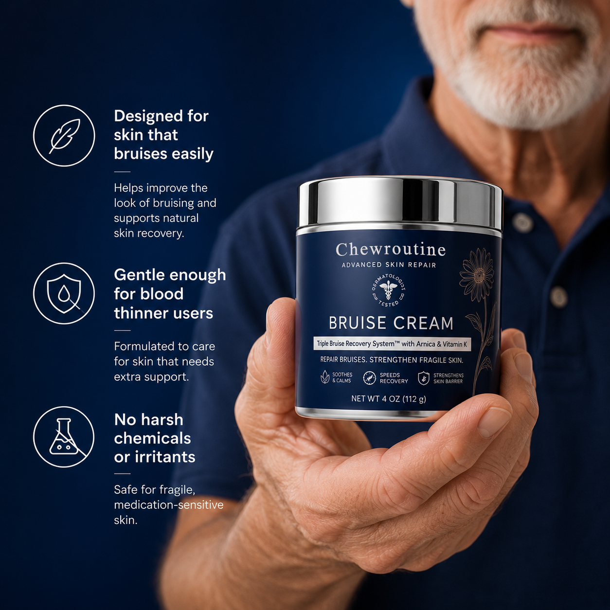 ChewRoutine® Bruise Repair & Skin-Strengthening Cream with arnica