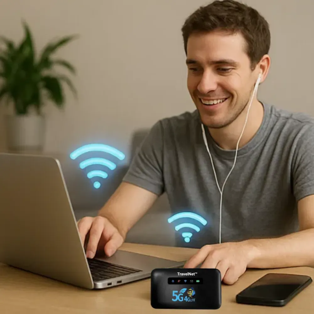 TravelNet Hotspot mit WPA3-Verschlüsselung für ein privates Netzwerk