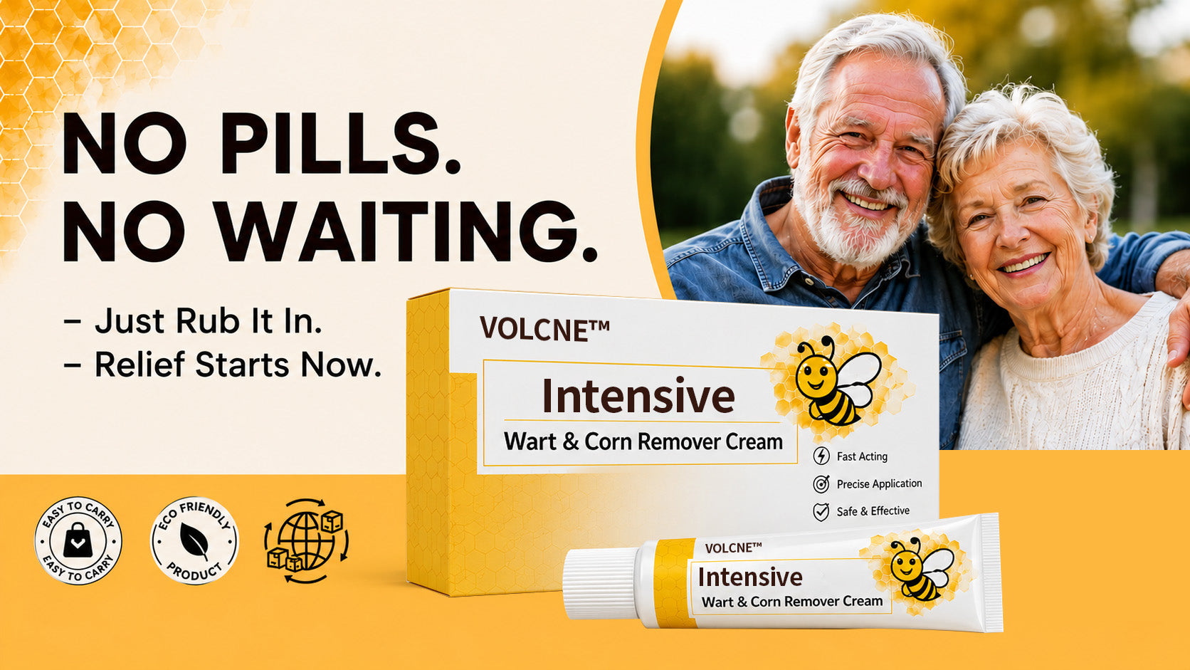 VOLCNE™ Intensive Wart & Corn Remover Cream with narrow nozzle