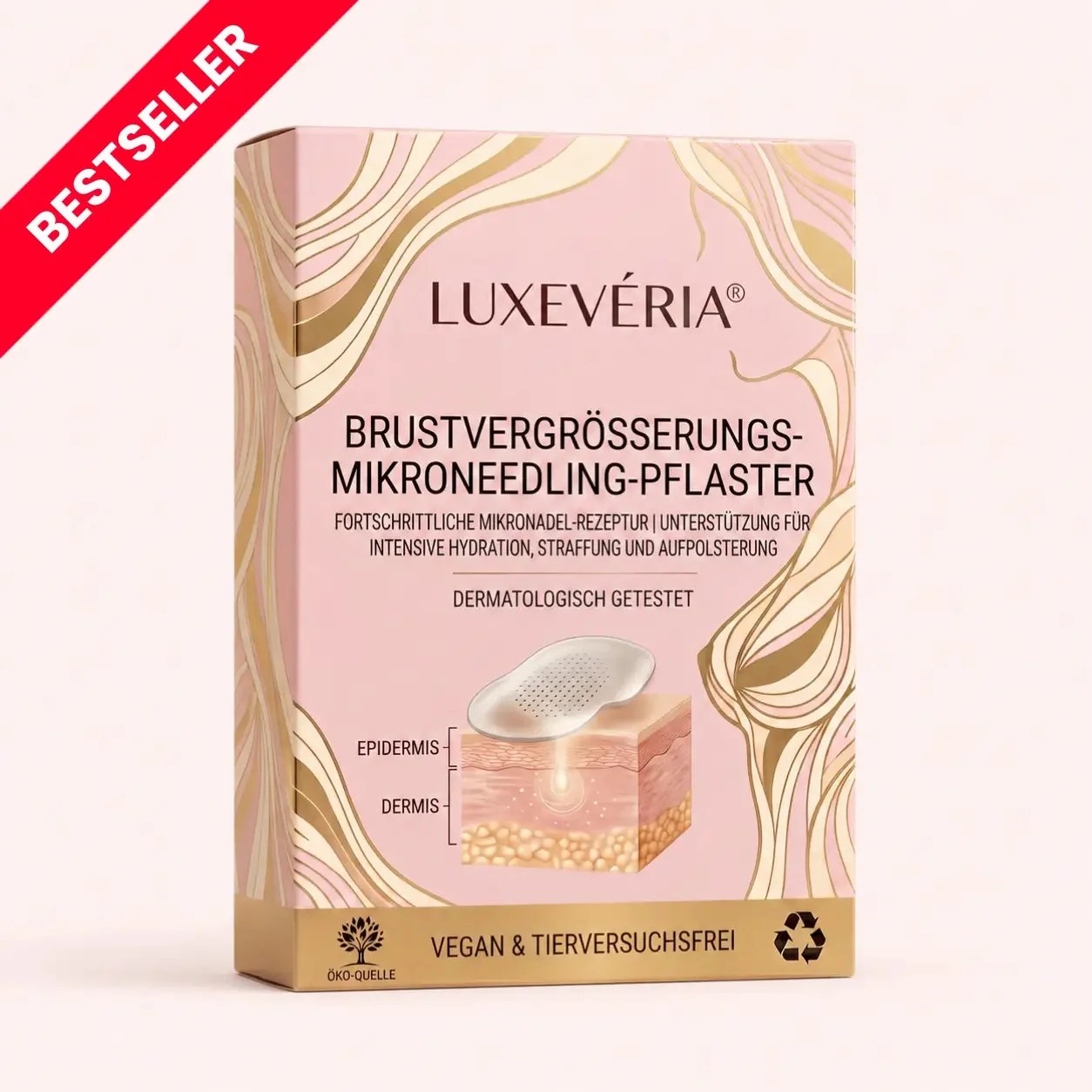 Luxevéria® Brustvergrösserungs-Mikroneedling-Pflaster mit auflösbaren Mikronadeln