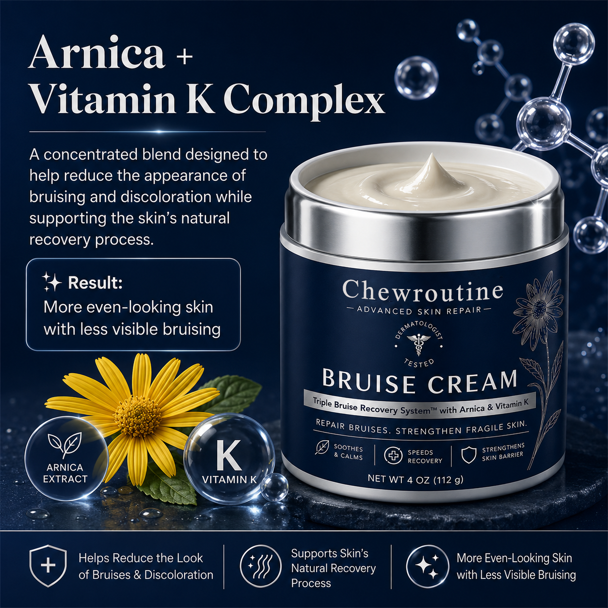 ChewRoutine® skin-strengthening cream with ceramides and peptides