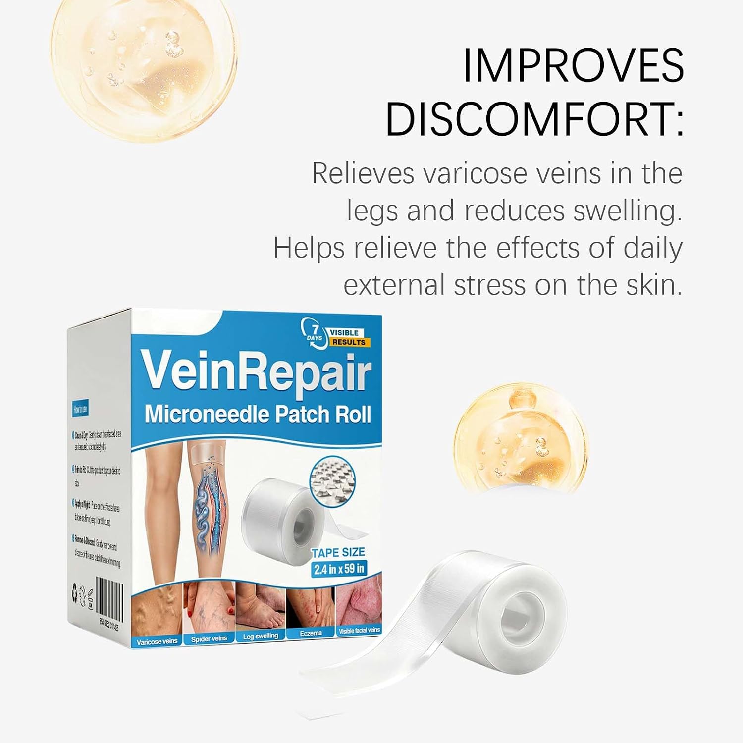 Seraplexe VeinRepair Microneedle Patch Roll 2.4 in × 59 in