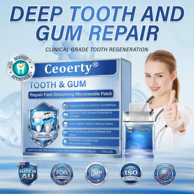 Ceoerty® oral microneedle patch with EGF and resveratrol