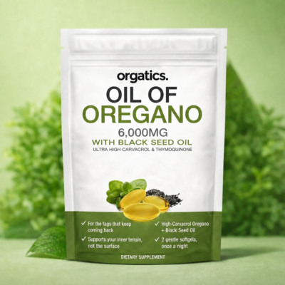 Orgatics oregano and black seed oil softgels