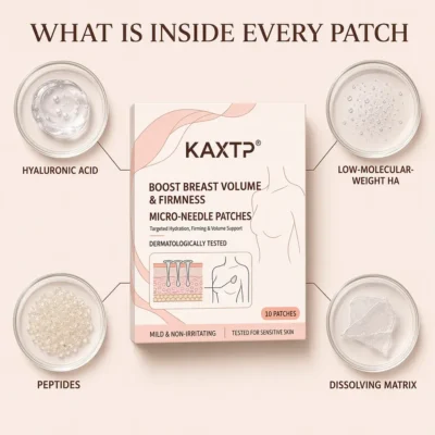 KAXTP® Nano-Microneedle Chest Patch with crystallized hyaluronic acid