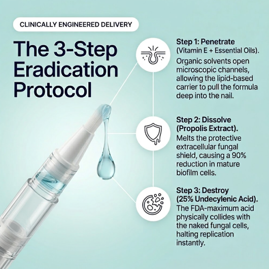Dermatic™ antifungal nail pen with a heavy lipid carrier