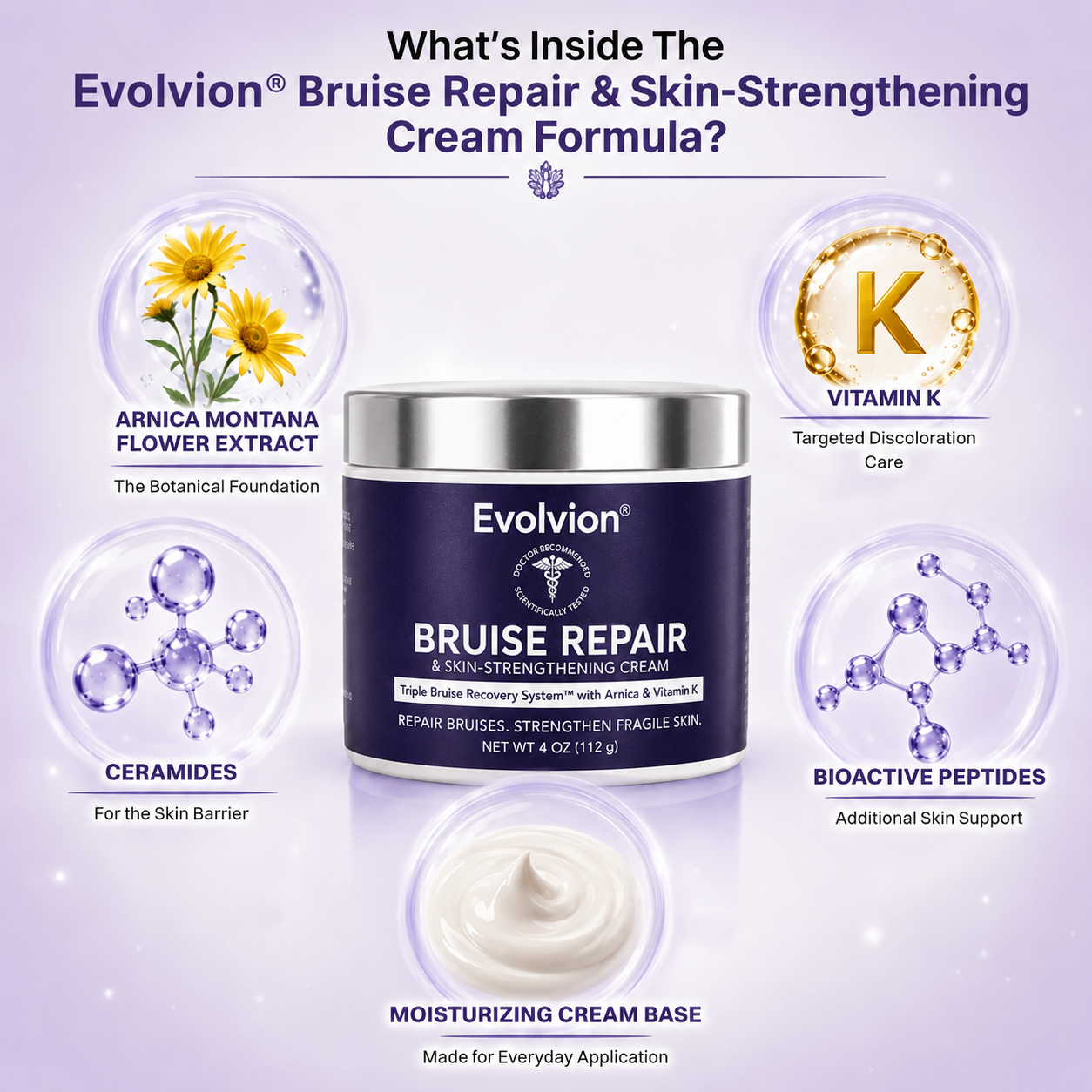 Evolvion fast-absorbing non-greasy bruise-care cream