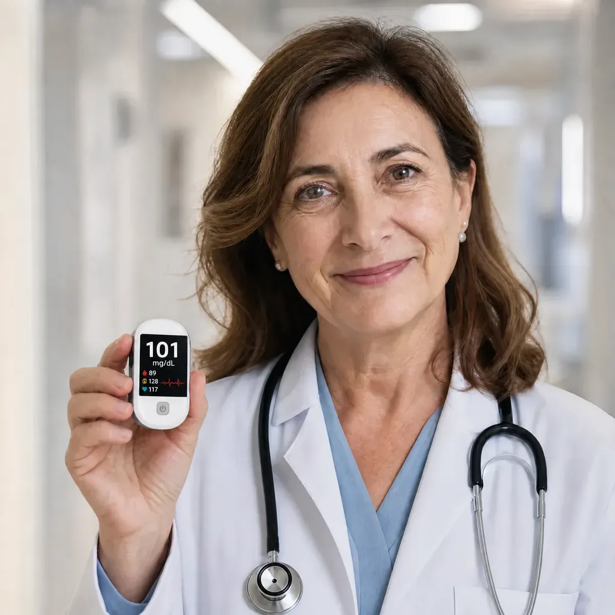 Glucocheck con lectura mediante la yema del dedo