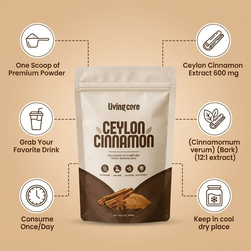 LivingCore Cinnamomum verum finely ground cinnamon powder