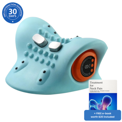 Neckline® heated neck massager designed for the C1-C2 muscle area